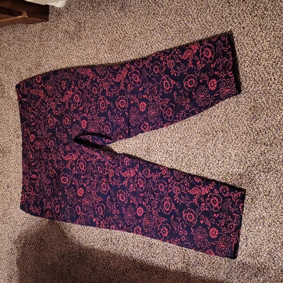 NWOT Ann Taylor Loft Red and Black Ankle Pant Size 18T - Picture 2 of 3